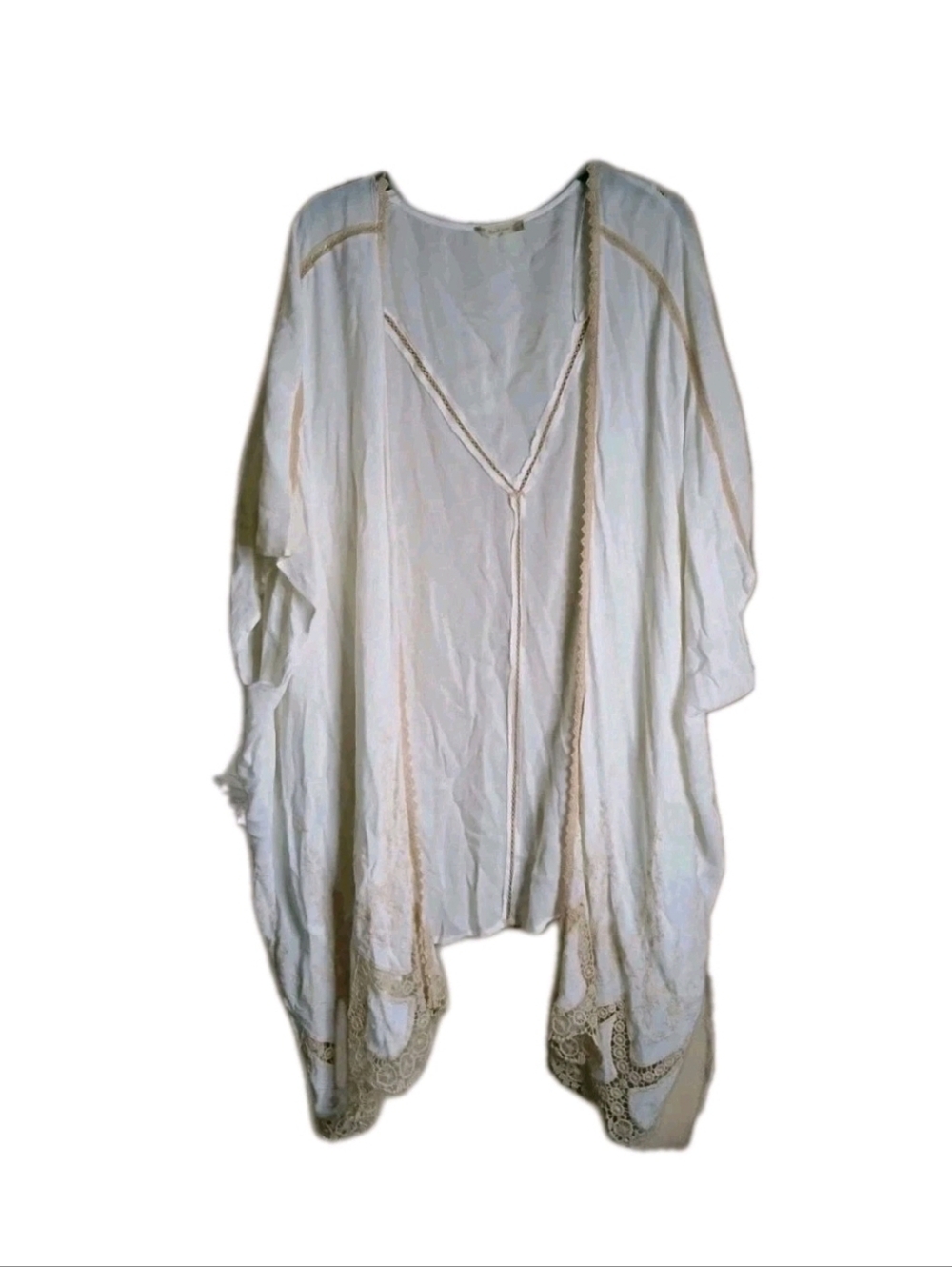 Altar'd State Cream Lace-Trim Kimono Jacket Size S/ M - Picture 5 of 5